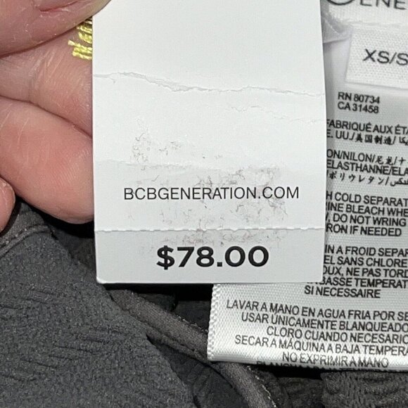 BCBGeneration GRAY PEBBLESTONE TANK BODYCON DRESS MINI SLEEVELESS SIZE XS/S NEW - Picture 8 of 11